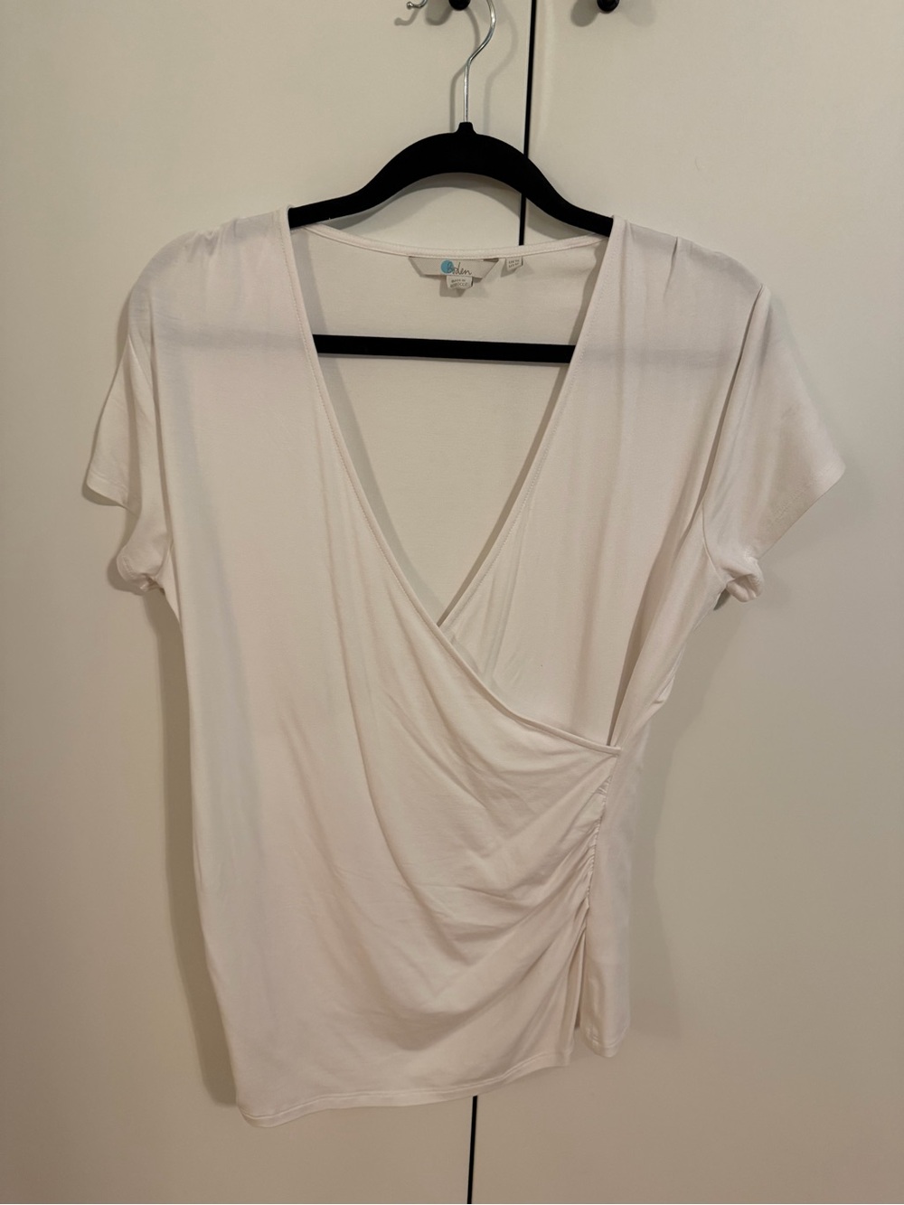 Boden Lightweight White Wrap-Front Women's Top